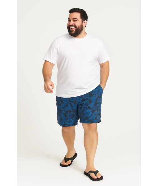 Short Estampado Elastano Plus Size Grande Bermuda praia Preto azul